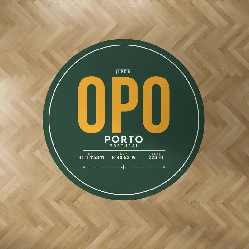 Porto Francisco Sá Carneiro Airport (OPO) Carpets - Carpet Round - ID Tag - Dark Green