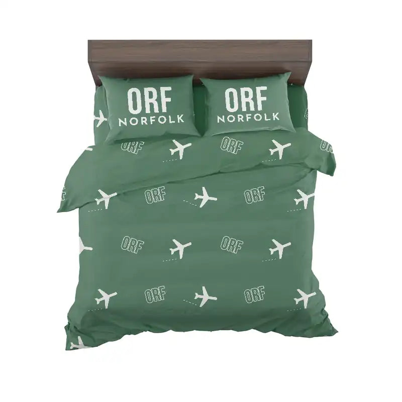 Norfolk International Airport (ORF) Bedding Sets & Blankets - Bedding Set - Pattern - Green