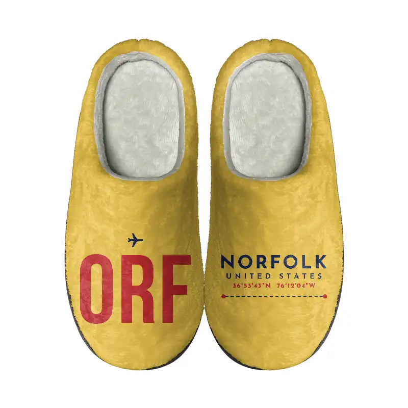 Norfolk International Airport (ORF) Slippers & Flip Flops - Slippers - Cotton - Code - Different - Yellow