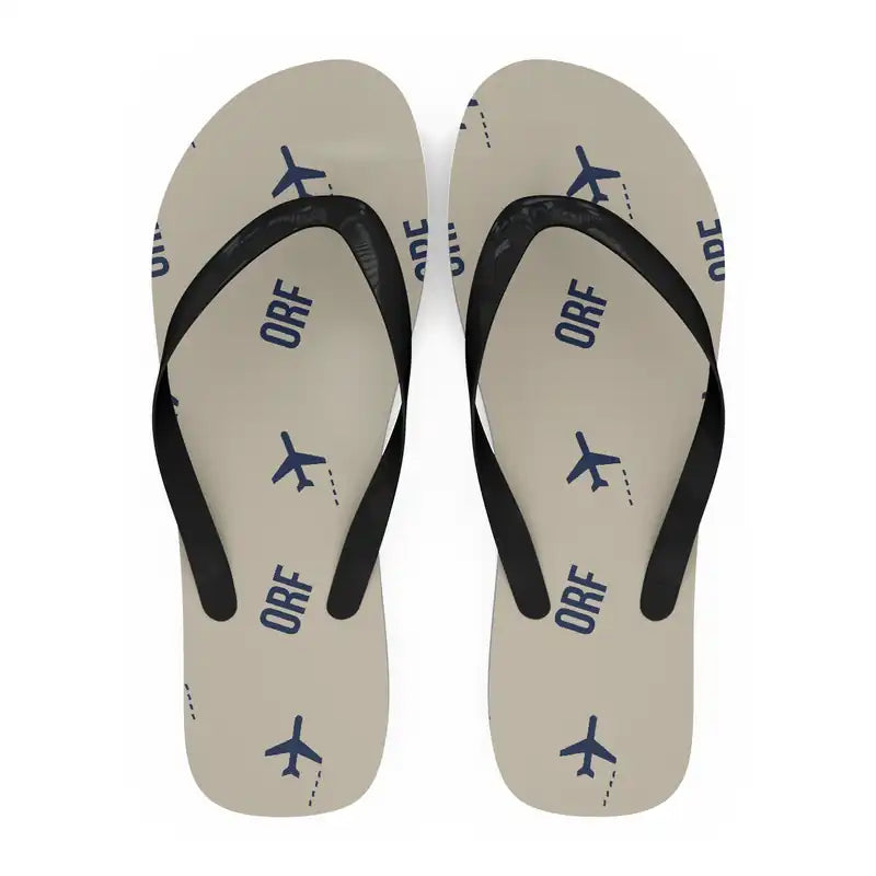 Norfolk International Airport (ORF) Slippers & Flip Flops - Slippers - Flip Flops - Pattern - Beige