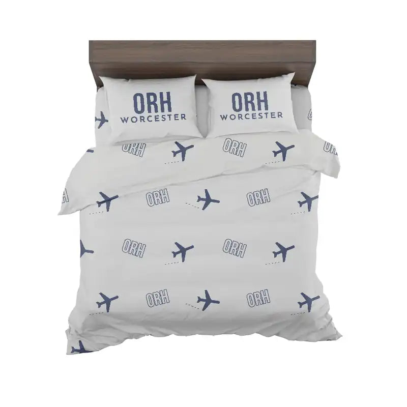Worcester Regional Airport (ORH) Bedding Sets & Blankets - Bedding Set - Pattern - Light Gray