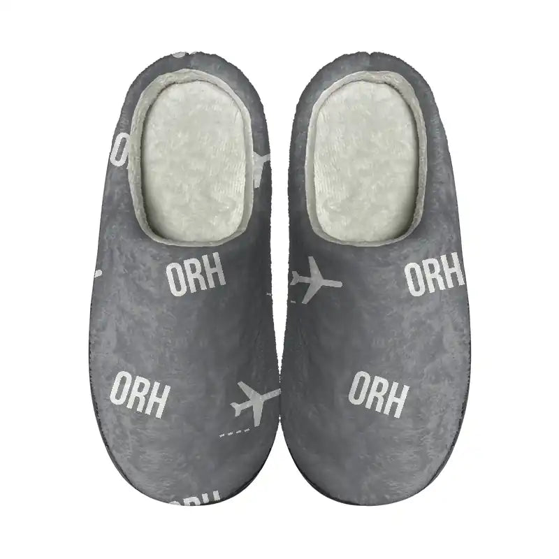 Worcester Regional Airport (ORH) Slippers & Flip Flops - Slippers - Cotton - Pattern - Gray