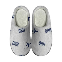 Thumbnail for Worcester Regional Airport (ORH) Slippers & Flip Flops - Slippers - Cotton - Pattern - Light Gray