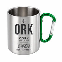 Thumbnail for Cork Airport (ORK) Stainless Steel Mugs - ID Tag - Outdoors Mug - Green