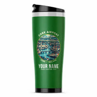 Thumbnail for Cork Airport (ORK) Travel Mugs - Badge + Name - Stainless Steel (No Holder) - Green