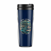 Thumbnail for Cork Airport (ORK) Travel Mugs - Badge - Plastic (No Holder) - Dark Blue