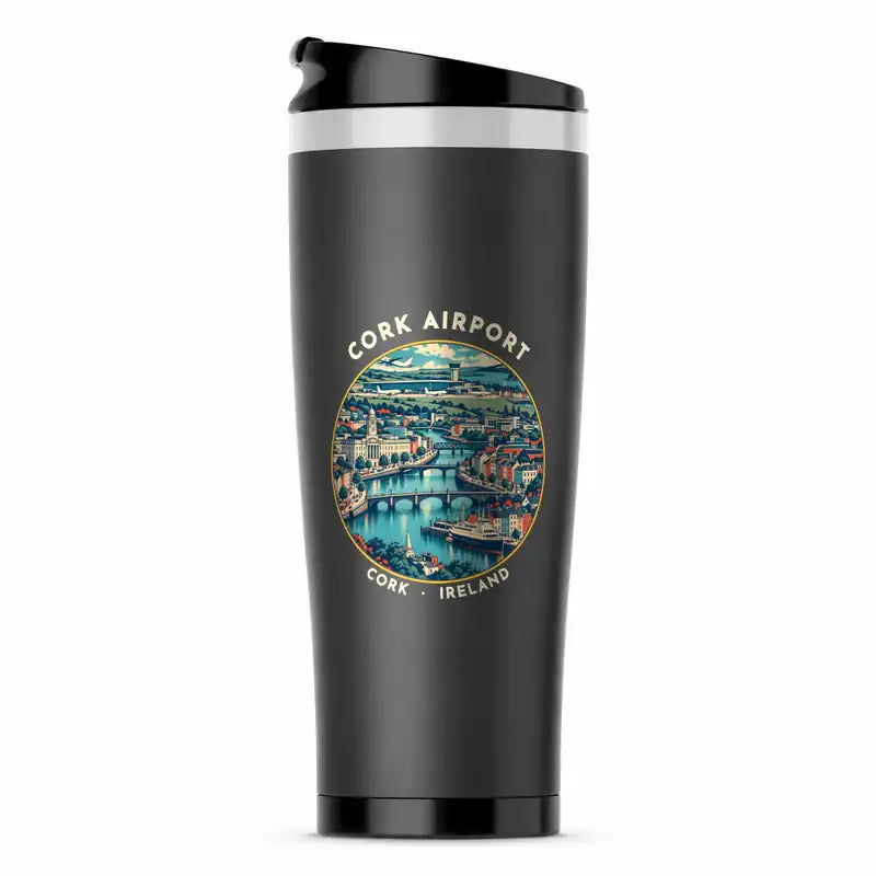Cork Airport (ORK) Travel Mugs - Badge - Stainless Steel (No Holder) - Gray