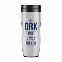 Thumbnail for Cork Airport (ORK) Travel Mugs - ID Tag + Name - Plastic (No Holder) - Light Gray