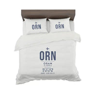 Thumbnail for Ahmed Ben Bella Airport (ORN) Bedding Sets & Blankets - Bedding Set - ID Tag - White