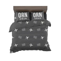 Thumbnail for Ahmed Ben Bella Airport (ORN) Bedding Sets & Blankets - Bedding Set - Pattern - Black