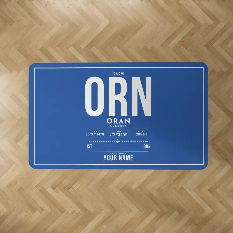 Ahmed Ben Bella Airport (ORN) Carpets - Carpet Rectangle - ID Tag + Name - Blue