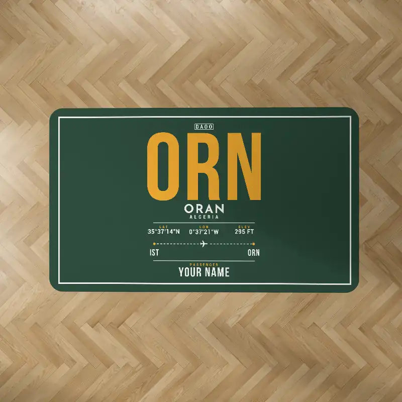 Ahmed Ben Bella Airport (ORN) Carpets - Carpet Rectangle - ID Tag + Name - Dark Green