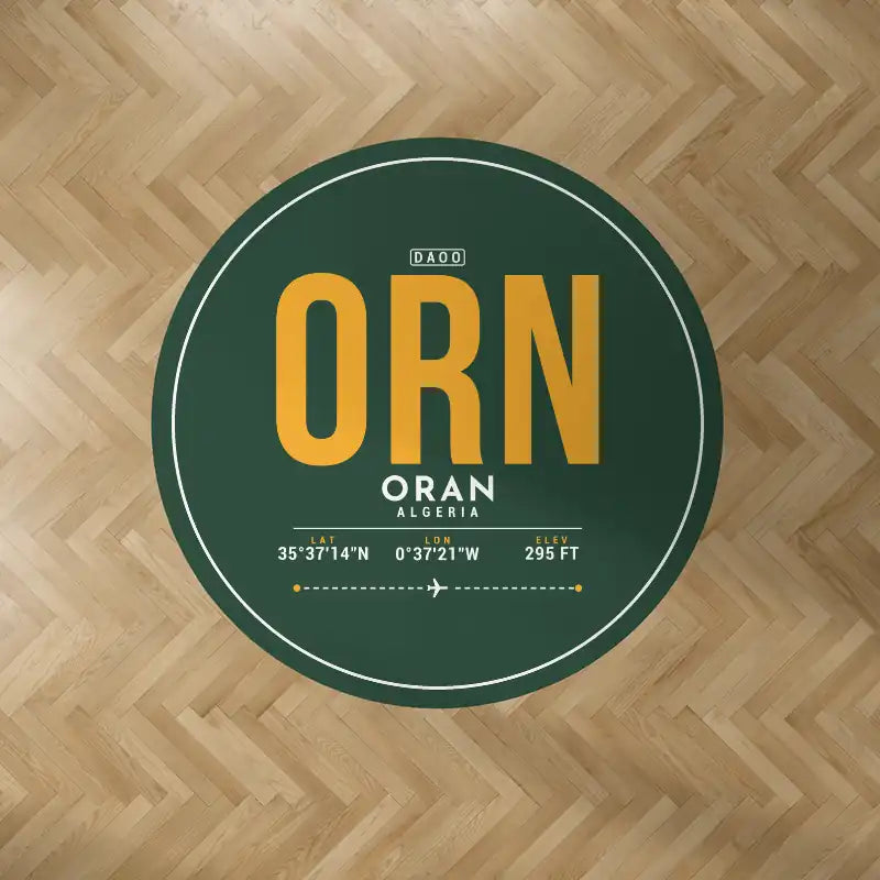Ahmed Ben Bella Airport (ORN) Carpets - Carpet Round - ID Tag - Dark Green