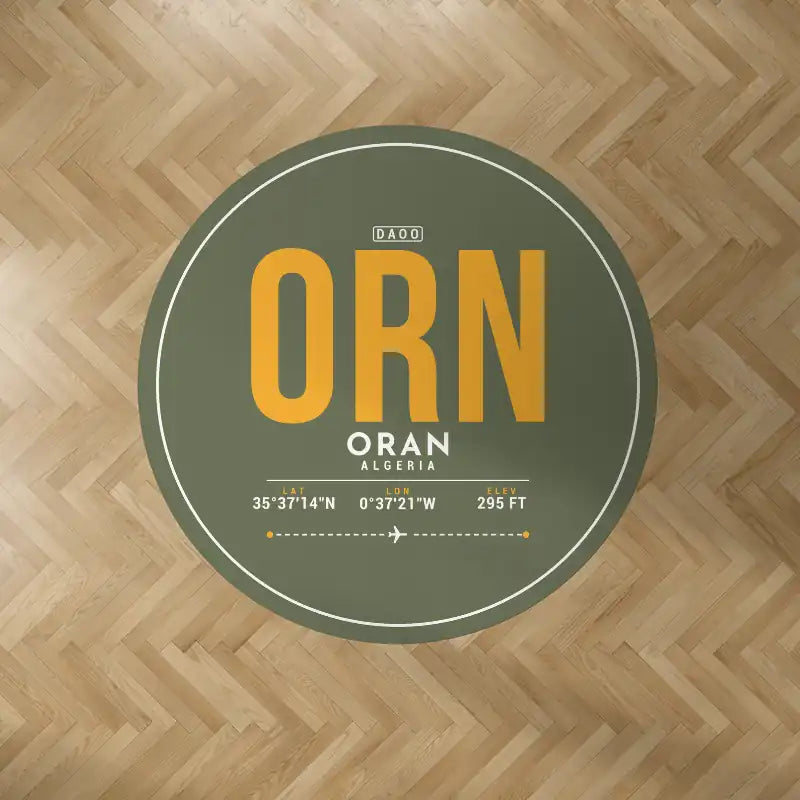 Ahmed Ben Bella Airport (ORN) Carpets - Carpet Round - ID Tag - Green Army