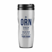 Thumbnail for Ahmed Ben Bella Airport (ORN) Travel Mugs - ID Tag + Name - Plastic (No Holder) - Light Gray