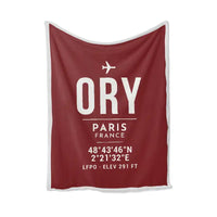 Thumbnail for Paris-Orly Airport (ORY) Bedding Sets & Blankets - Blanket - ID Tag - Dark Red