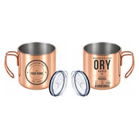 Thumbnail for Paris-Orly Airport (ORY) Stainless Steel Mugs - Boarding Pass + Custom Back - Portable Mug - Copper