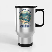 Thumbnail for Paris-Orly Airport (ORY) Travel Mugs - Badge + Name - Stainless Steel with Holder - Silver