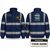 Thumbnail for Leoš Janáček Airport Ostrava (OSR) Reflective Winter Jackets - Poster + Name - Navy Blue