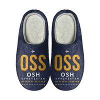 Thumbnail for Osh International Airport (OSS) Slippers & Flip Flops - Slippers - Cotton - Code - Same - Navy Blue