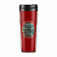 Thumbnail for Osh International Airport (OSS) Travel Mugs - Badge - Plastic (No Holder) - Red