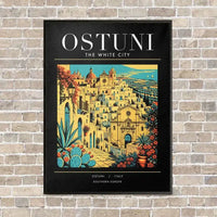 Thumbnail for OSTUNI - Poster - Canvas Framed - Black