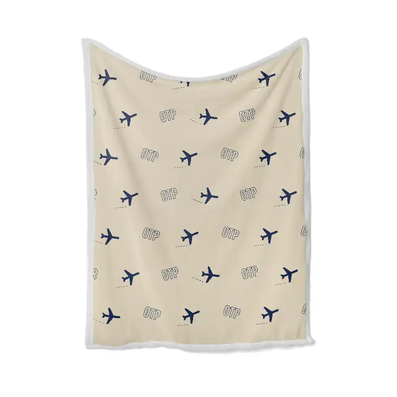 Bucharest Henri Coandă International Airport (OTP) Bedding Sets & Blankets - Blanket - Pattern - Beige