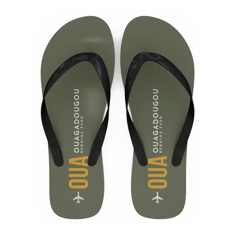Thomas Sankara International Airport (OUA) Slippers & Flip Flops - Slippers - Flip Flops - Code - Green Army