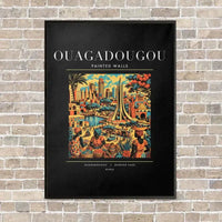 Thumbnail for OUAGADOUGOU - Poster - Canvas Framed - Black