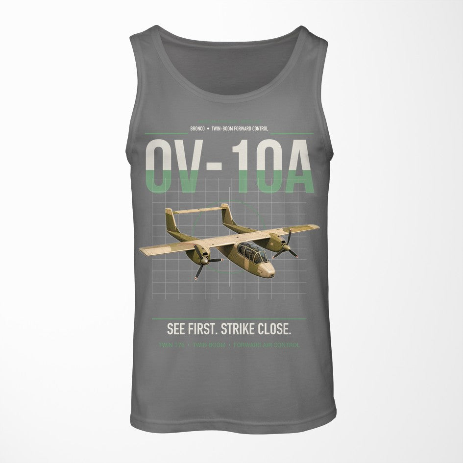 OV-10A Bronco design on gray tank top