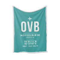 Thumbnail for Novosibirsk Tolmachevo Airport (OVB) Bedding Sets & Blankets - Blanket - ID Tag - Turquoise