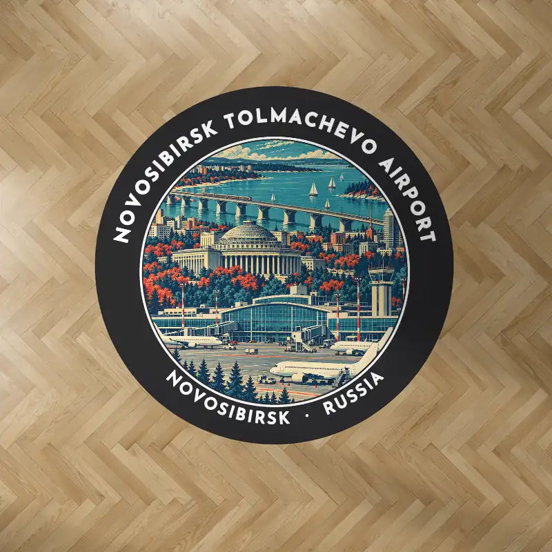 Novosibirsk Tolmachevo Airport (OVB) Carpets - Carpet Round - Badge - Black