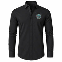 Thumbnail for Novosibirsk Tolmachevo Airport (OVB) Shirts - Long Sleeve Shirt - Badge - Black