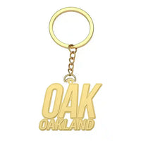 Thumbnail for Oakland San Francisco Bay Airport (OAK) Hollow Key Chains & Pins & Necklaces - Key Chain - Gold