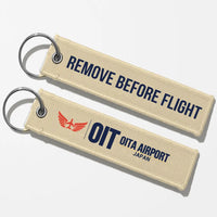 Thumbnail for Oita Airport (OIT) Aviator Key Chains - Beige - Remove Before Flight