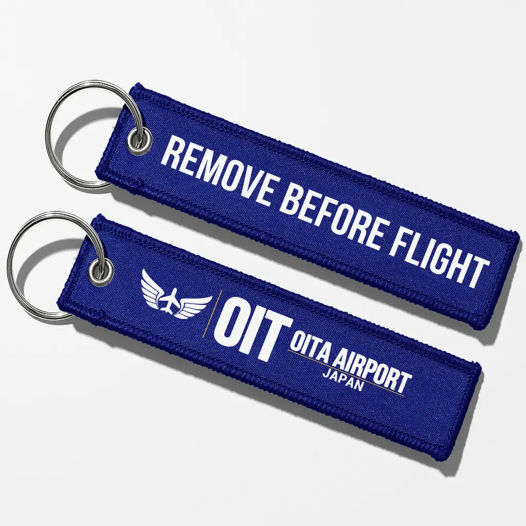 Oita Airport (OIT) Aviator Key Chains - Blue - Remove Before Flight