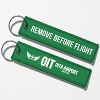 Thumbnail for Oita Airport (OIT) Aviator Key Chains - Green - Remove Before Flight