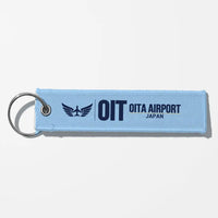 Thumbnail for Oita Airport (OIT) Aviator Key Chains - Light Blue