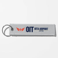 Thumbnail for Oita Airport (OIT) Aviator Key Chains - Light Gray