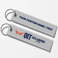 Thumbnail for Oita Airport (OIT) Aviator Key Chains - Light Gray - Personalized