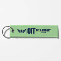 Thumbnail for Oita Airport (OIT) Aviator Key Chains - Light Green