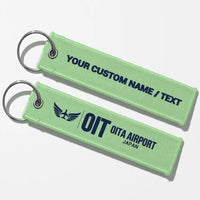 Thumbnail for Oita Airport (OIT) Aviator Key Chains - Light Green - Personalized