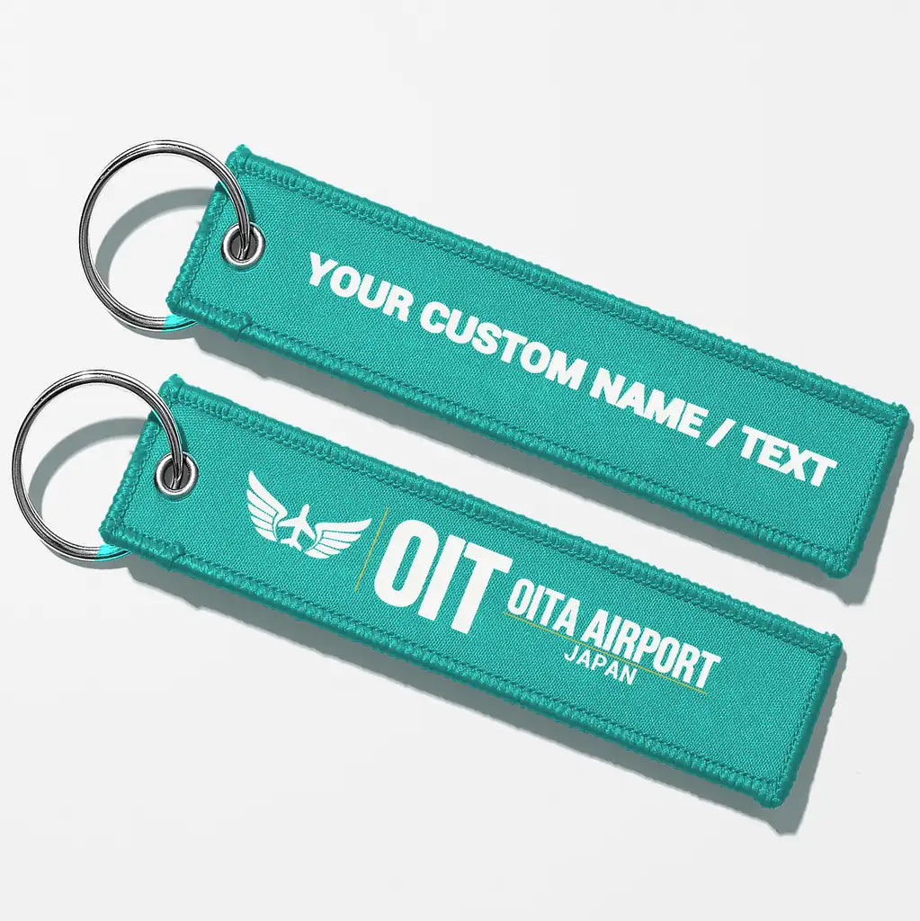 Oita Airport (OIT) Aviator Key Chains - Turquoise - Personalized