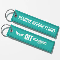 Thumbnail for Oita Airport (OIT) Aviator Key Chains - Turquoise - Remove Before Flight