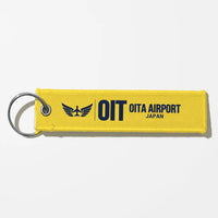 Thumbnail for Oita Airport (OIT) Aviator Key Chains - Yellow