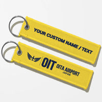 Thumbnail for Oita Airport (OIT) Aviator Key Chains - Yellow - Personalized