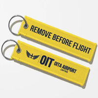 Thumbnail for Oita Airport (OIT) Aviator Key Chains - Yellow - Remove Before Flight