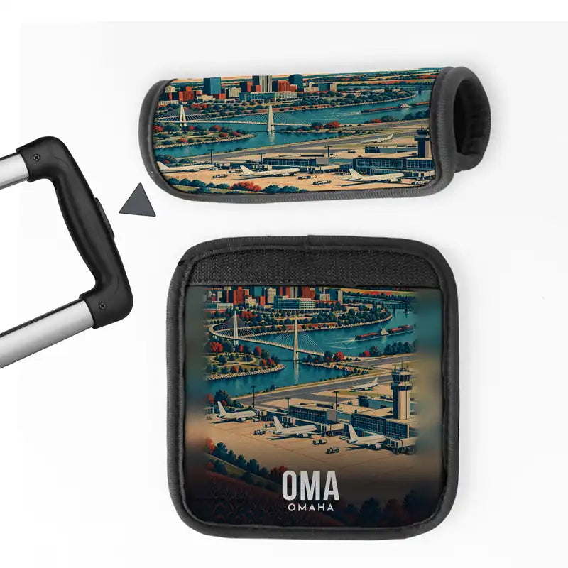 Omaha Eppley Airfield (OMA) Luggage Handle Covers - 3D Full Print