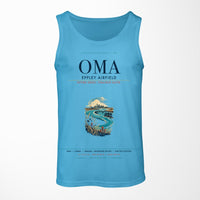 Thumbnail for Omaha Eppley Airfield (OMA) design on sky blue tank top