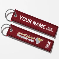 Thumbnail for Oman Air Crew & Staff Tag Key Chains - Dark Red - Crew + Name